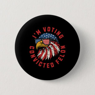 Trump 2024 Veroordeelde Misdadiger Ik Stem Republi Ronde Button 5,7 Cm
