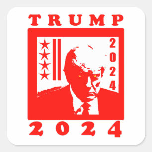 TRUMP 2024 VIERKANTE STICKER