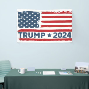 Trump 2024 Vlag Amerika Spandoek