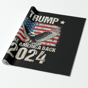 Trump 2024 vlag neem Amerika terug mannen vrouwen Cadeaupapier