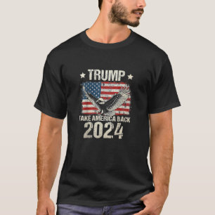 Trump 2024 vlag neem Amerika terug mannen vrouwen T-shirt