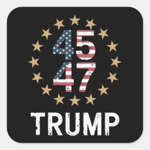 Trump 2024 Vlag Neem Amerika Terug Trump 45 47 Vierkante Sticker