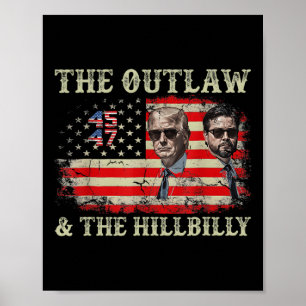 Trump 2024 Vlag Outlaw Hillbilly J.D.Vance 2024 Do Poster