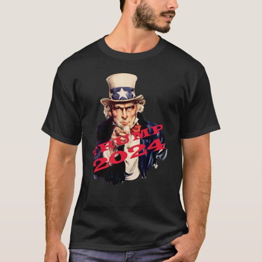 Trump 2024 voor President en voor Gevangenis T-shirt (Voorkant)