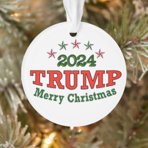 TRUMP 2024 Vrolijk kerstacryl Ornament