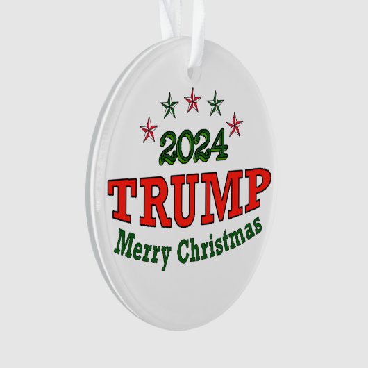 TRUMP 2024 Vrolijk kerstacryl Ornament (voorkant)