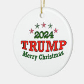 TRUMP 2024 Vrolijk Kerstfeest Keramisch Ornament (Links)