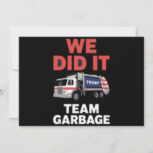 Trump 2024 Vuilniswagen We Hebben Het Gedaan Team Kaart