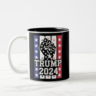Trump 2024 Vuist Buitenwettelijke Hillbilly J.D.Va Tweekleurige Koffiemok