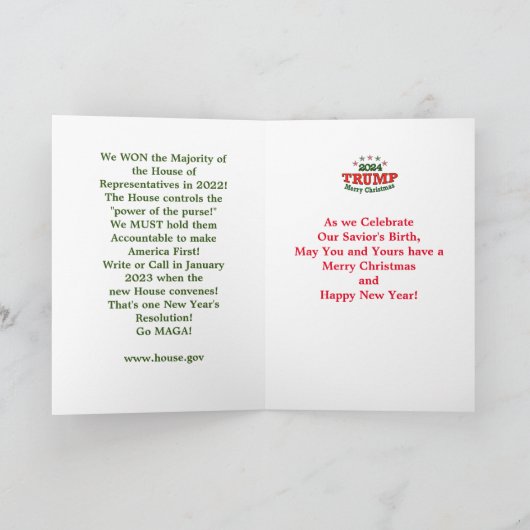 Trump 2024 Wenskaart met kerstmis Bedankkaart (Binnen)