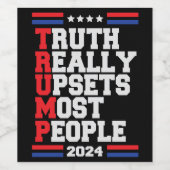 Trump 2024 wijn etiket (Enkel label)