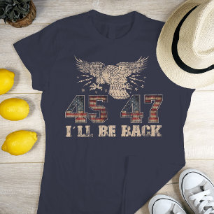 Trump 2024 zal terug 45-47 Amerikaanse vlag T-shirt