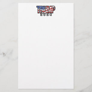 Trump 2024 zwaaien vlag briefpapier