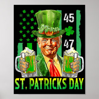 Trump 2025 Amerikaanse vlag St. Patricks Day Poster