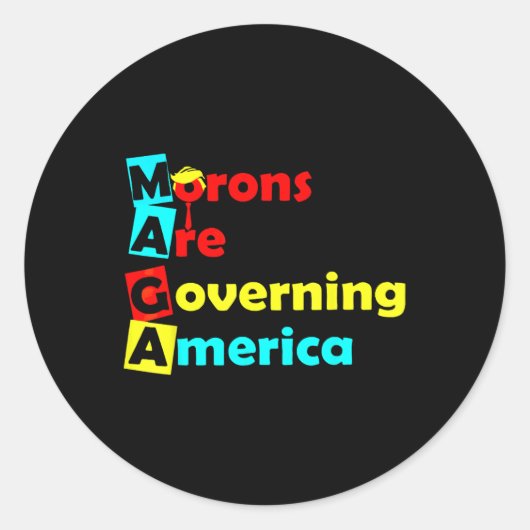 Trump 2025 kleding ronde sticker (Voorkant)