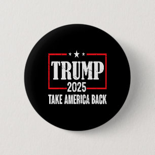 Trump 2025 Shirt - Trump Shirten voor mannen 2025 Ronde Button 5,7 Cm