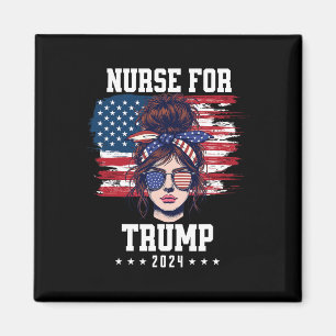 Trump 2025 Verpleegster Rommelige Knot Amerika Vla Magneet