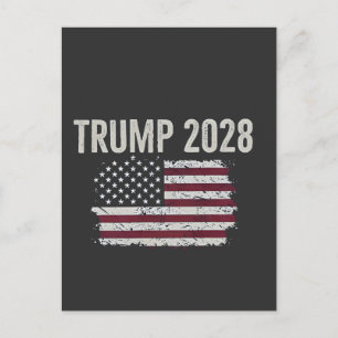 Trump 2028 Amerikaanse vlag Verkiezing President Aankondigingskaart