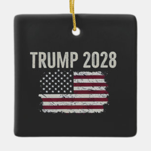 Trump 2028 Amerikaanse Vlag Verkiezing President Keramisch Ornament