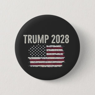 Trump 2028 Amerikaanse vlag Verkiezing President Ronde Button 5,7 Cm