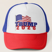 Trump 2028 met Amerikaanse vlag