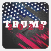Trump 2028 met sterren vierkante sticker (Voorkant)