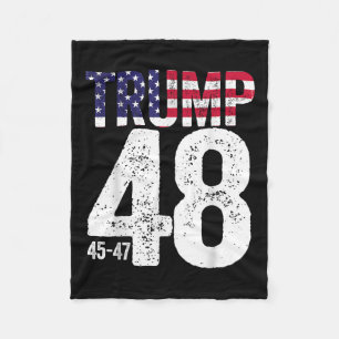 Trump 45-47-48 Amerikaanse vlag 2028 Fleece Deken