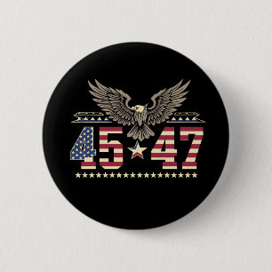 Trump 45 47 Amerikaanse adelaarsvlag Ronde Button 5,7 Cm