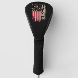Trump 45 47  Amerikaanse vlag Golfheadcover