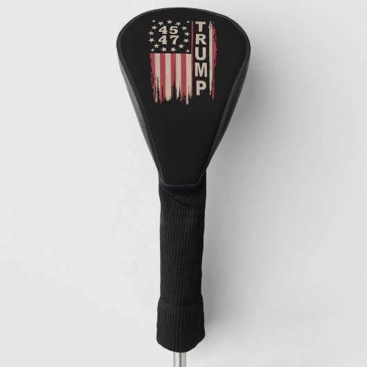 Trump 45 47  Amerikaanse vlag Golfheadcover (Voorkant)