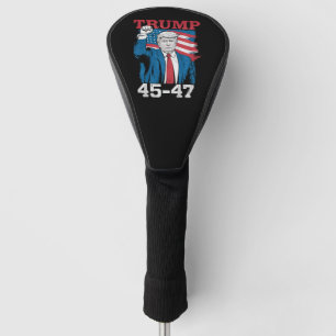 Trump 45 47  Amerikaanse vlag Golfheadcover
