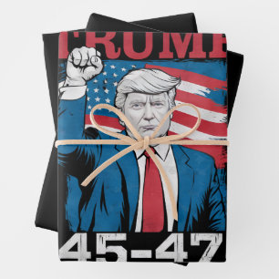 Trump 45 47  Amerikaanse vlag Inpakpapier Vel