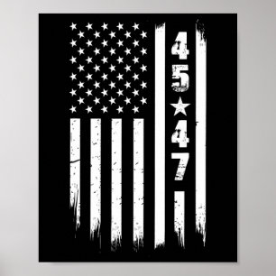 Trump 45 47 Amerikaanse vlag Poster
