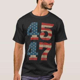 Trump 45 47 Amerikaanse vlag Retro 4547 T-shirt