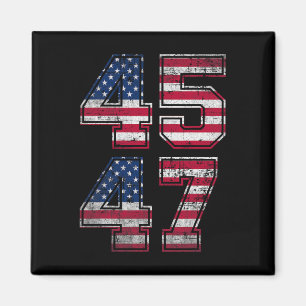 Trump 45 47 Amerikaanse vlag Retro 4547 Trump Magneet