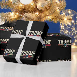 Trump 45 47 Amerikaanse Vlag Retro Vintage Cadeaupapier