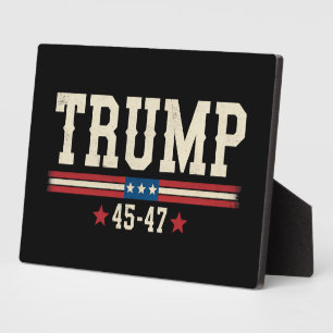 Trump 45 47 Amerikaanse Vlag Retro Vintage Fotoplaat