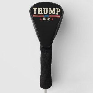 Trump 45 47 Amerikaanse Vlag VS Retro Vintage Golfheadcover