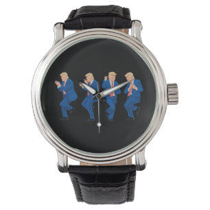 Trump 45 47 Funny Dance Dancing USA President Horloge
