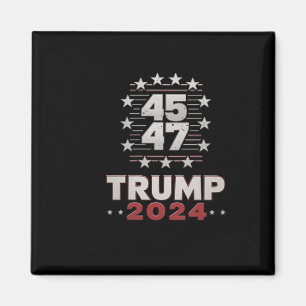 Trump 45 47 Je hebt opnieuw de vlag van de VS van Magneet