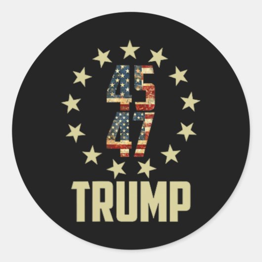 Trump 45 47 Mega Potus Ronde Sticker (Voorkant)