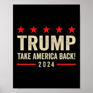 Trump 45 47 (op rug) Neem Amerika terug VS Trump Poster