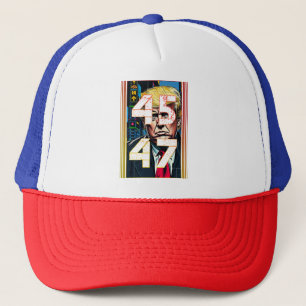 Trump 45 47 Pop Kunstportret Trucker Pet