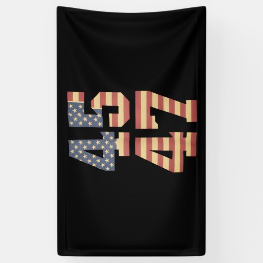 Trump 45 47 Retro Amerikaanse Vlag USA Spandoek (Verticaal)