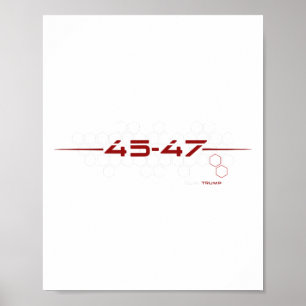 Trump 45 47 retro futuristisch design poster