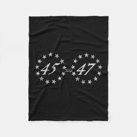 Trump 45 47 Ring van sterren Fleece Deken (Voorkant)