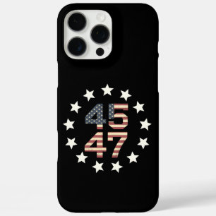 Trump 45 47 sterren Amerikaanse vlag iPhone 16 Pro Max Hoesje