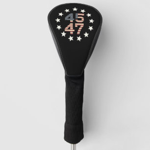 Trump 45 47 sterren  Amerikaanse vlag Golfheadcover