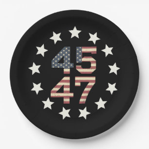 Trump 45 47 sterren Amerikaanse vlag Papieren Bordje