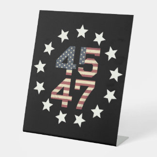 Trump 45 47 sterren Amerikaanse vlag Reclamebord Met Voetstuk